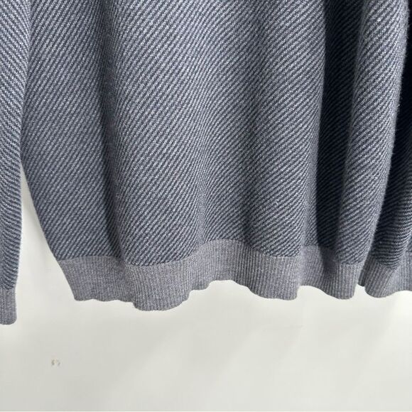 J McGlaughlin Size XL 100% Merino Wool Gray 1/4 Zip Ribbed Pullover Sweater. - Picture 9 of 9